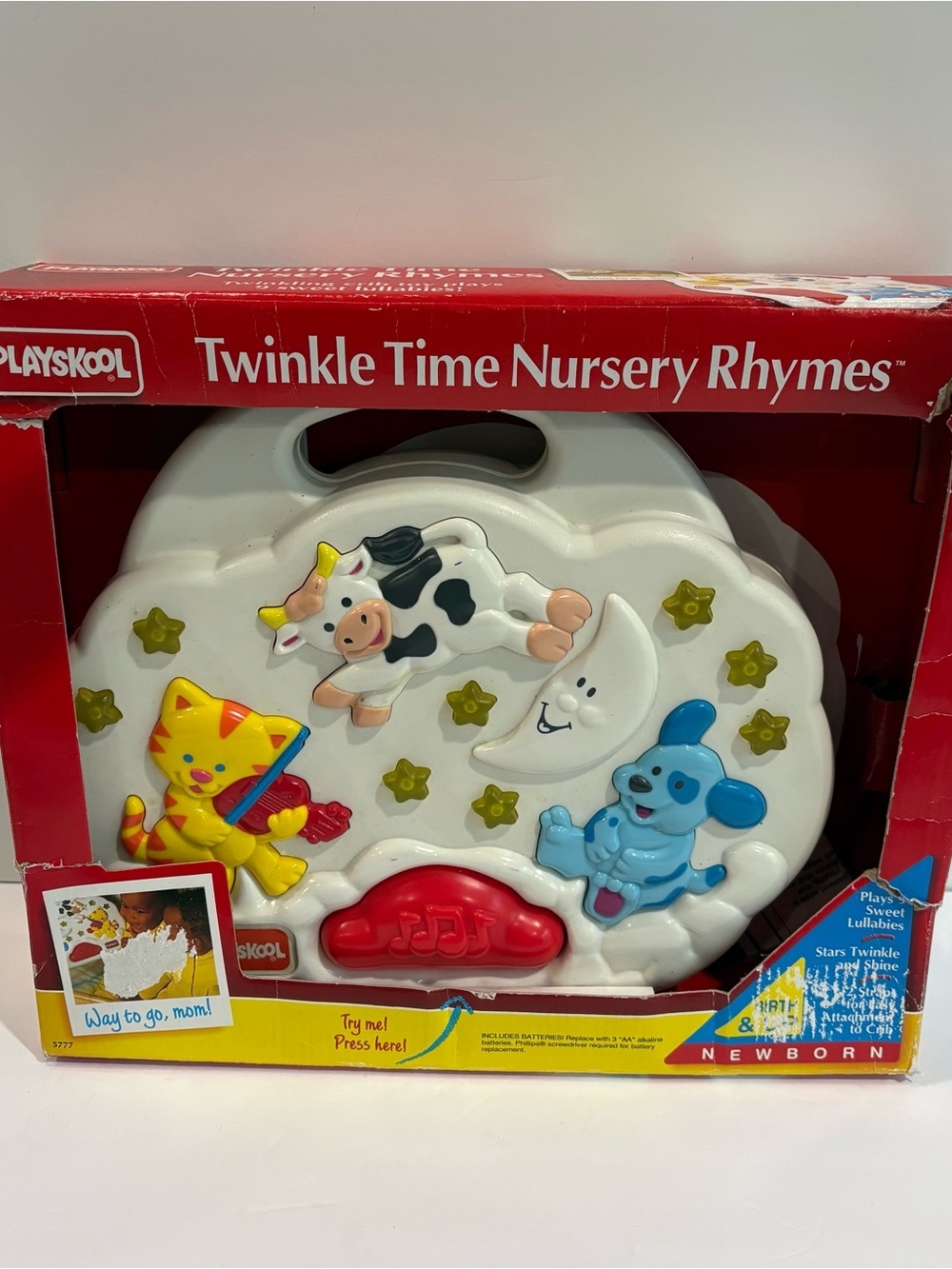Playskool Twinkle Time Nursery Rhymes Musical Crib Toy 1993 Vtg Works